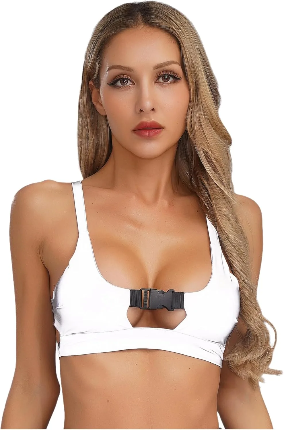 

Женский топ с рефлективными вставками и застежкой под грудью Fldy