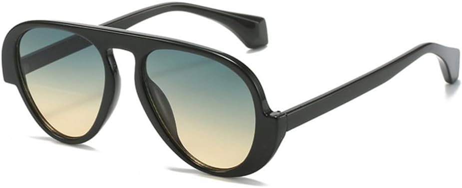 

Модные солнцезащитные очки 2027 года для женщин, ретро-линзы с градиентом, защита от УФ-излучения UV400; модные двухцветные солнцезащитные очки для мужчин MTZJH, Black Green