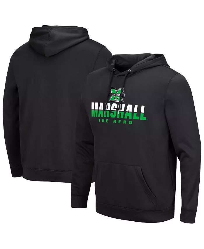 

Мужская черная толстовка с капюшоном Marshall Thundering Herd Lantern на молнии Colosseum