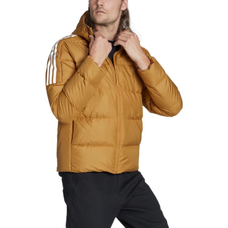 Пуховик мужской коричневый Adidas, коричневый — фото 3
