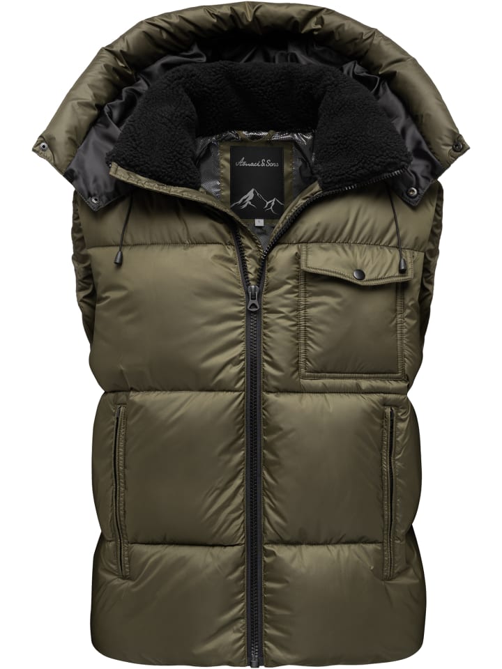 

Amaci&Sons Стеганый жилет HOBOKEN оливкового цвета