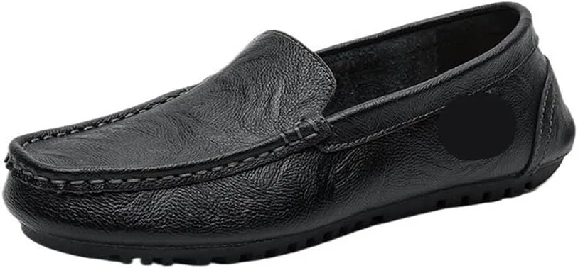Лоферы для мужчин, квадратный носок, Faux Leather, Black UOPYNE
