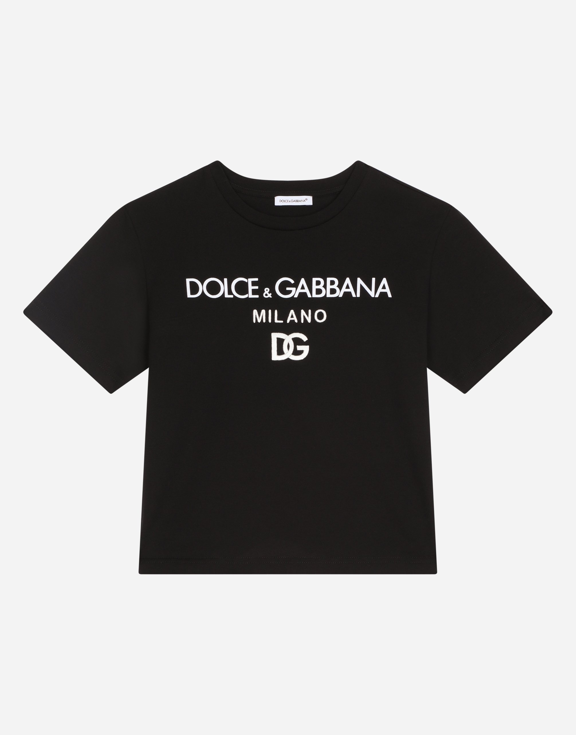 

Джерси футболка с круглым вырезом и вышивкой DG Milano Dolce&Gabbana, черный