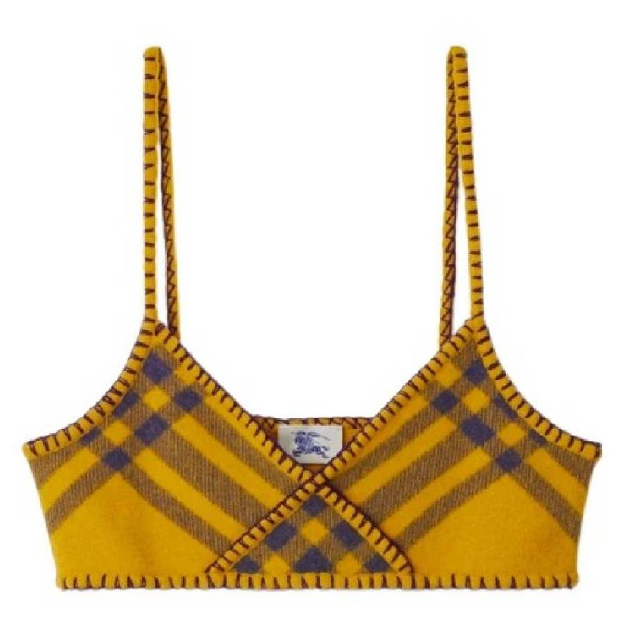 

Бюстгальтер-топ из шерсти в клетку Burberry, Pear Ip Check