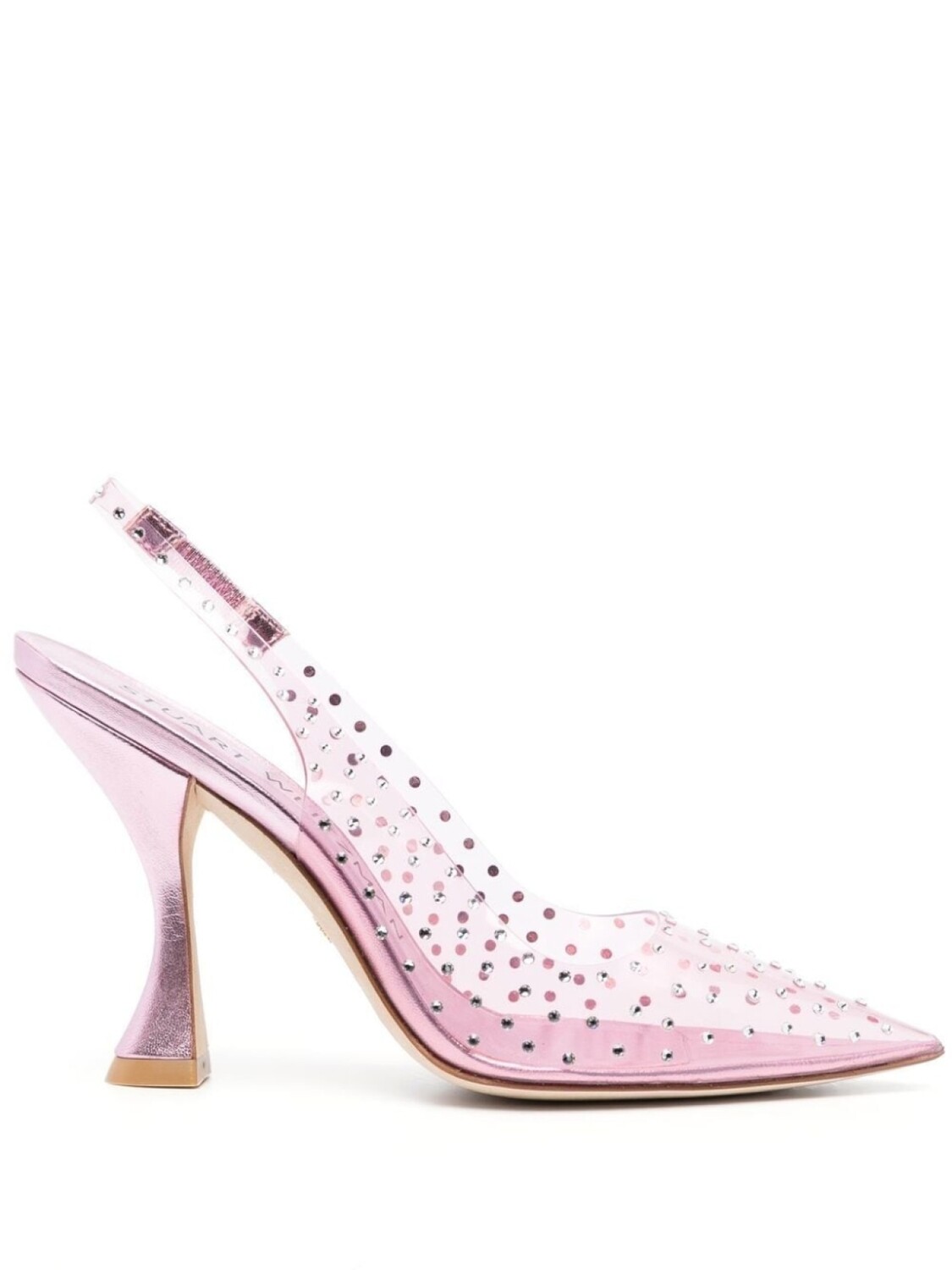 Stuart Weitzman прозрачные туфли с кристаллами, розовый