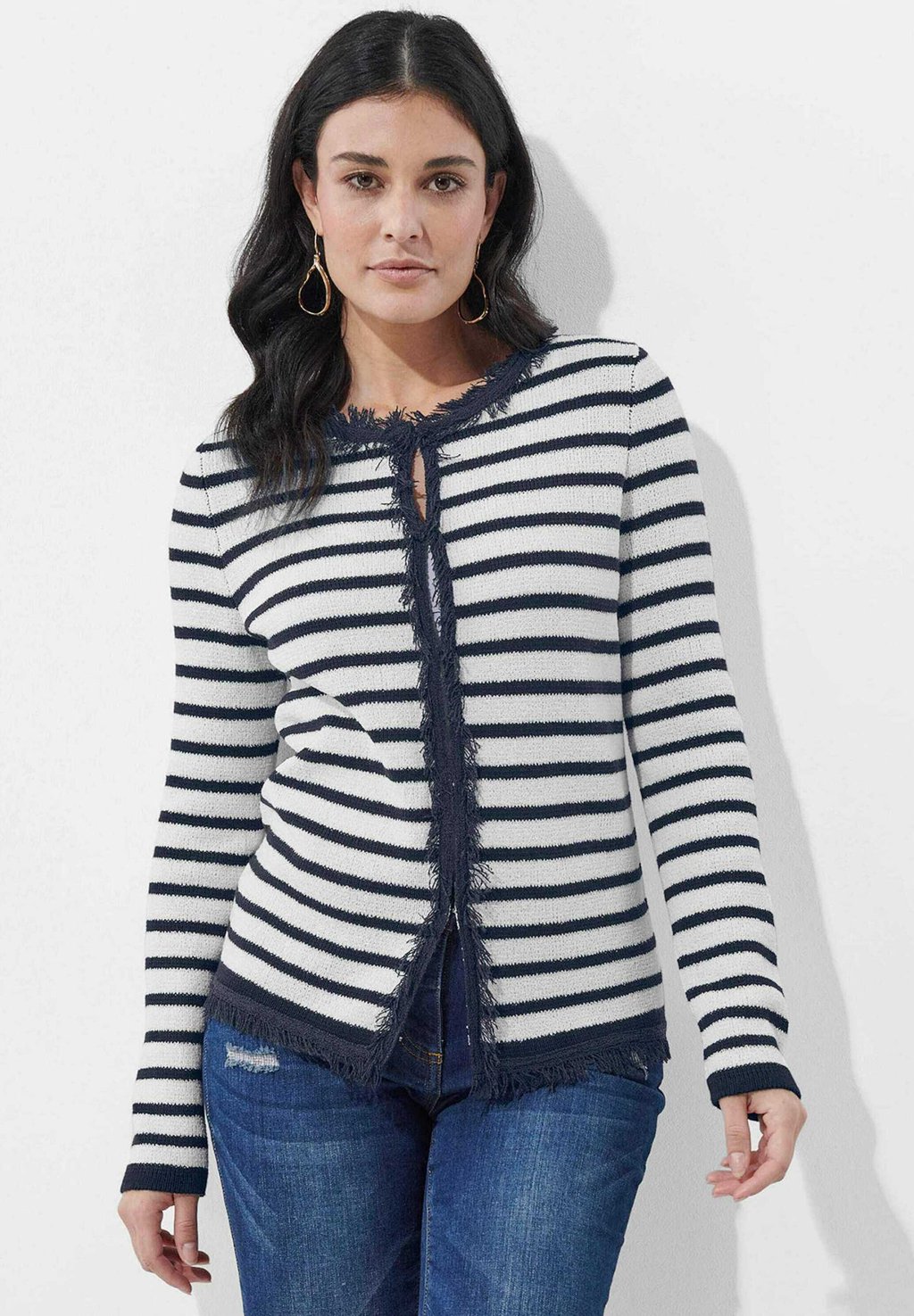 

Кардиган Alba Moda, цвет Navy Ecru Striped