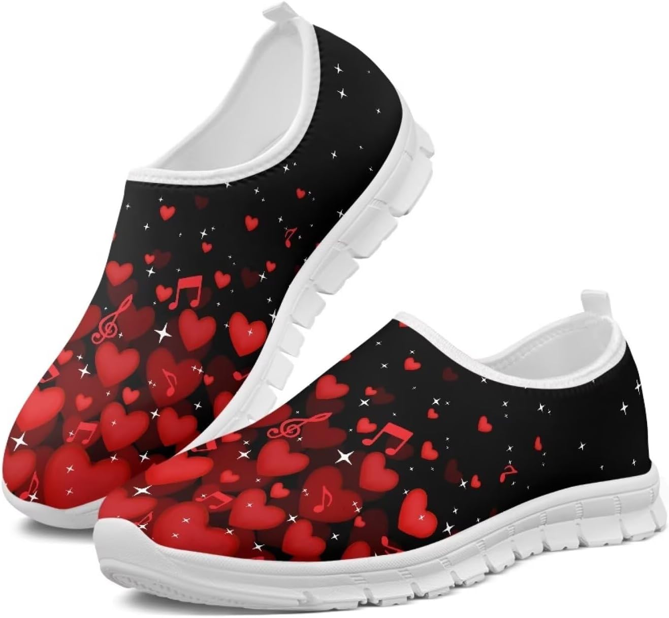 

Мужские туфли-слипоны, повседневные кроссовки для мужчин, удобная обувь для ходьбы, широкие Fonplted, Love Heart Music Note