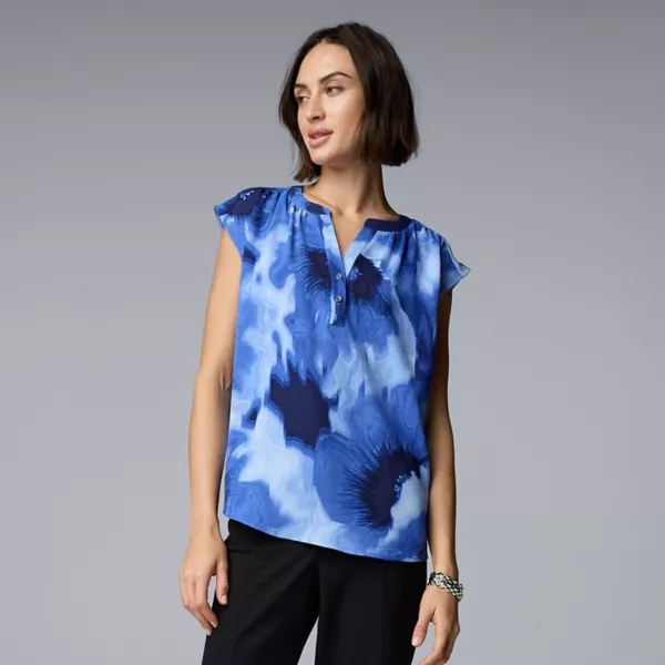 

Женский топ-доска-поповер Simply Vera Vera Wang, цвет blue floral