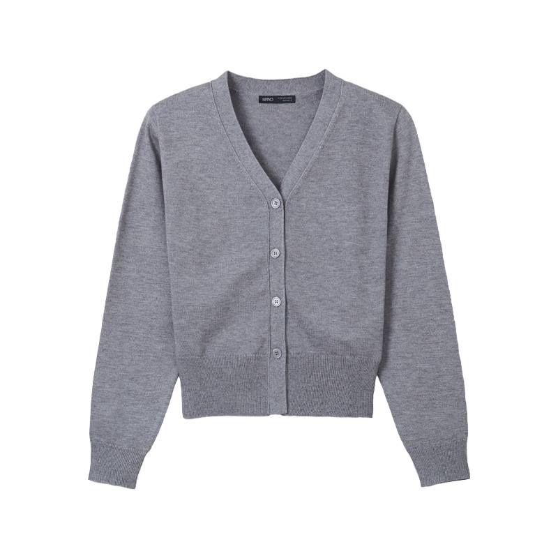 

Трикотажная блузка женская с V-образным вырезом Moderate SPAO, heather серый