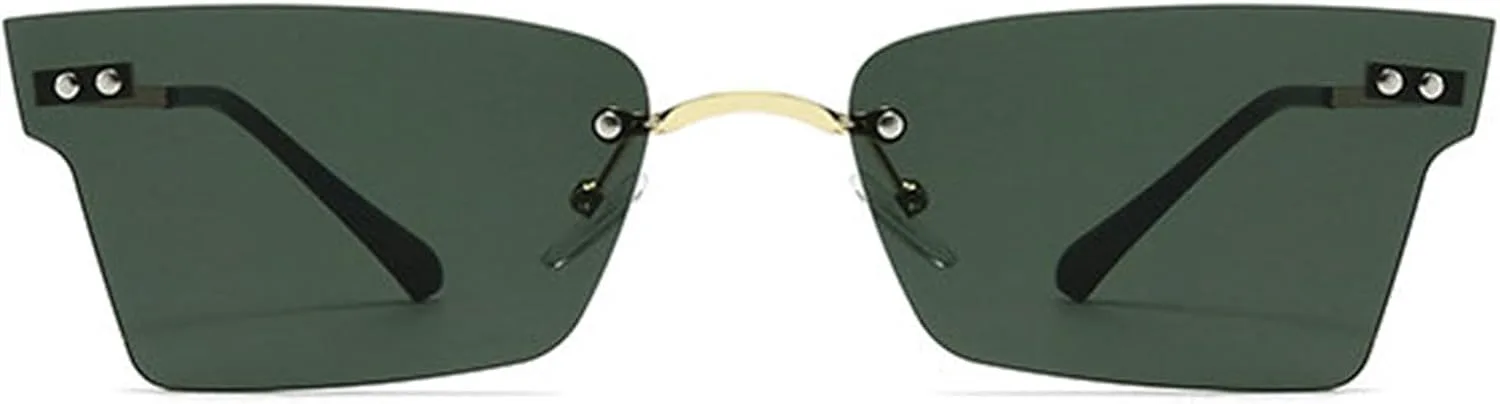 

Хелена Ретро Маленькие прямоугольные женские солнцезащитные очки в стиле ретро, ​​без оправы, с прозрачными линзами с градиентом цвета "океан" helena, C3