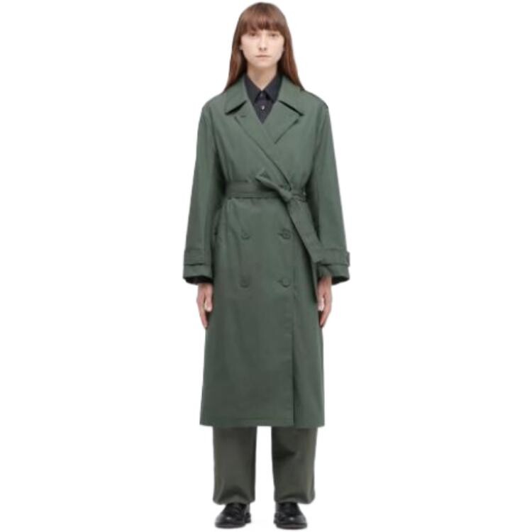 Двубортный тренч Uniqlo, 58 темно-зеленый — фото 2