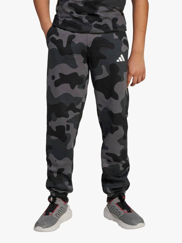 

Детские камуфляжные брюки из флиса для сезонного гардероба adidas, Black/White