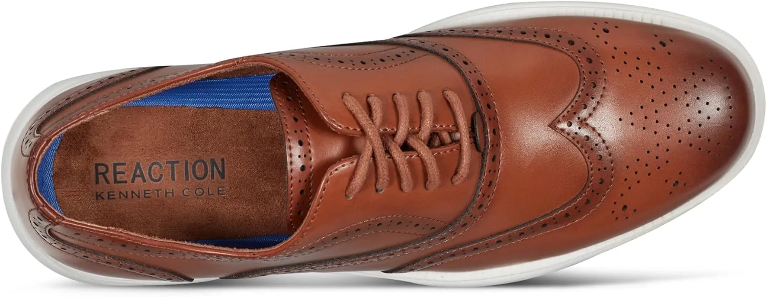 Мужские оксфорды Kenneth Cole REACTION Nio Wing на шнурке, коричневый — фото 4