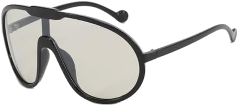 

Винтажные солнцезащитные очки большого размера для женщин и мужчин, модные цельные солнцезащитные очки в крупной оправе, ветрозащитные солнцезащитные очки MTZJH, Black Clear Gray