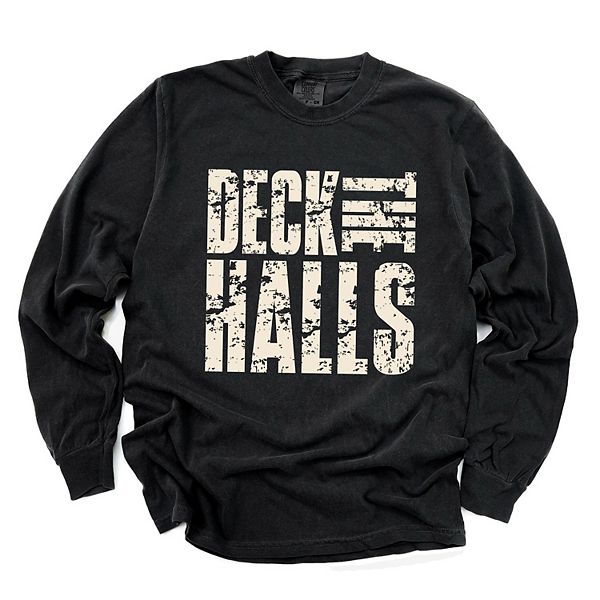 

Футболка с длинным рукавом и принтом Deck the halls block distressed Simply Sage Market, Black, Черный, Футболка с длинным рукавом и принтом Deck the halls block distressed Simply Sage Market, Black