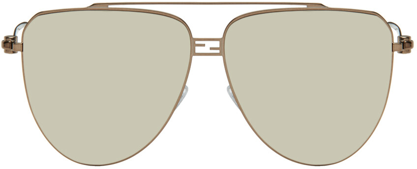 

Коричневые солнцезащитные очки-багет Fendi, цвет Shiny light brown