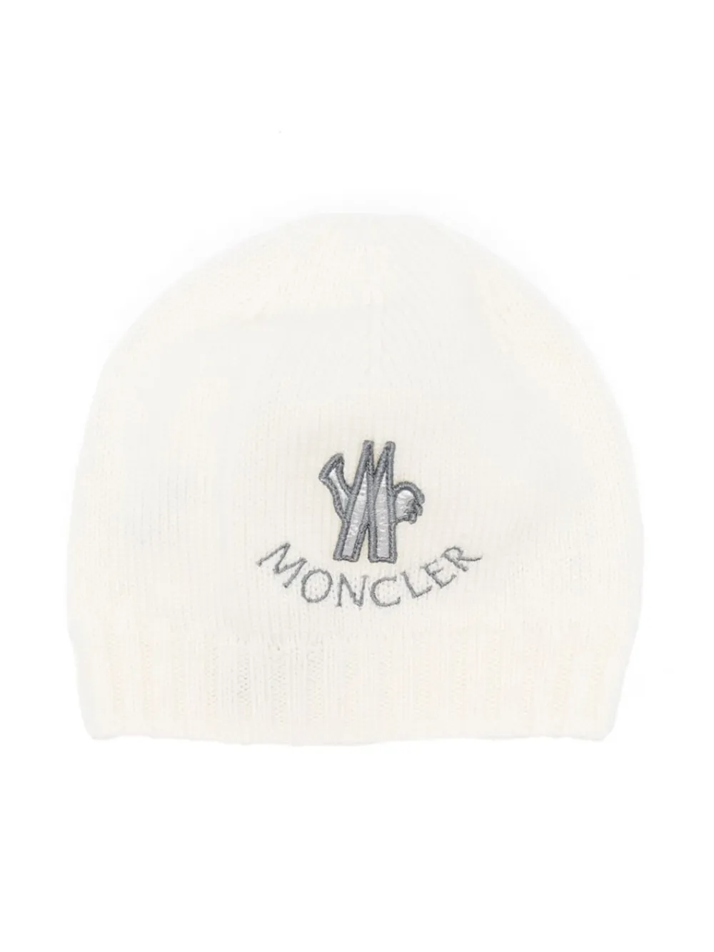 

Шапка бини с вышитым логотипом Moncler Enfant, белый
