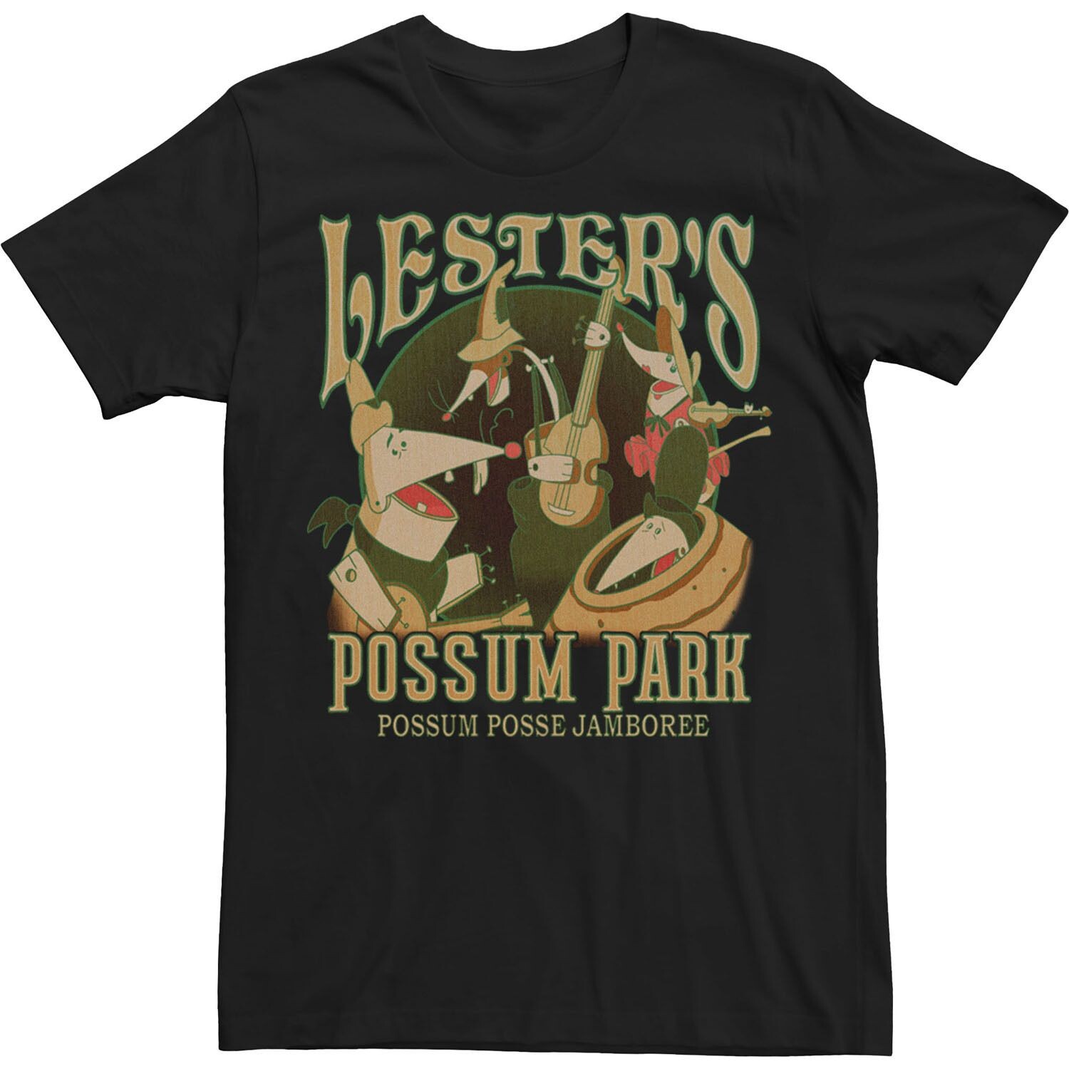 

Мужская футболка Disney A Goofy Movie Lester's Possum Park Licensed Character, черный