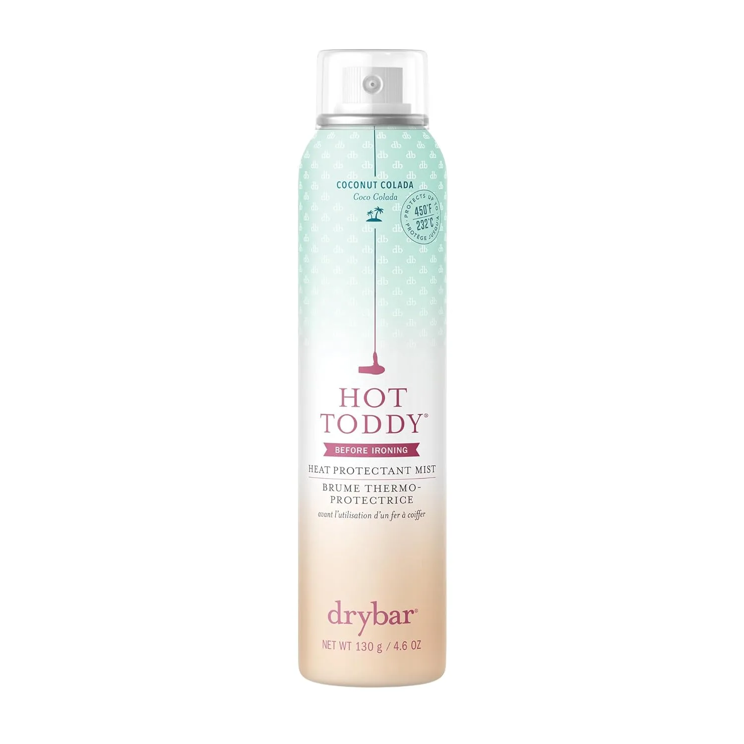 Термозащитный спрей для волос Drybar Hot Toddy, легкая формула, защищает от воздействия высоких температур при укладке, выпрямлении и завивке волос с помощью щипцов. 130.41 г (1 шт.)