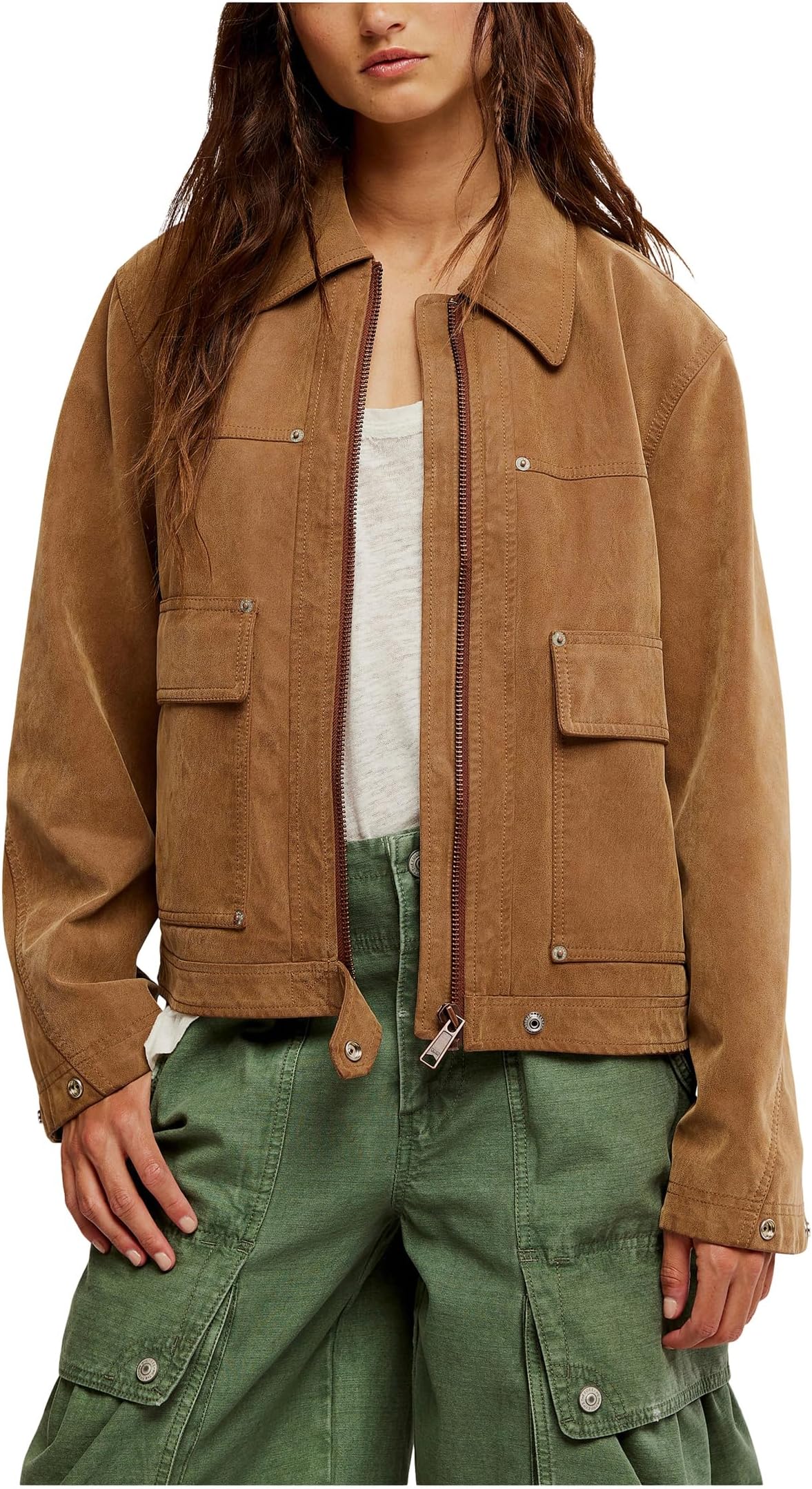 

Куртка Free People We The Free Blair Vegan Suede Jacket, цвет Caramel Cafe