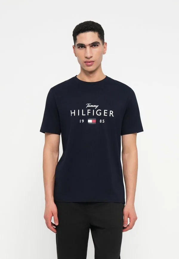 Футболка с графическим логотипом, круглый вырез, принт. Tommy Hilfiger, Desert Sky