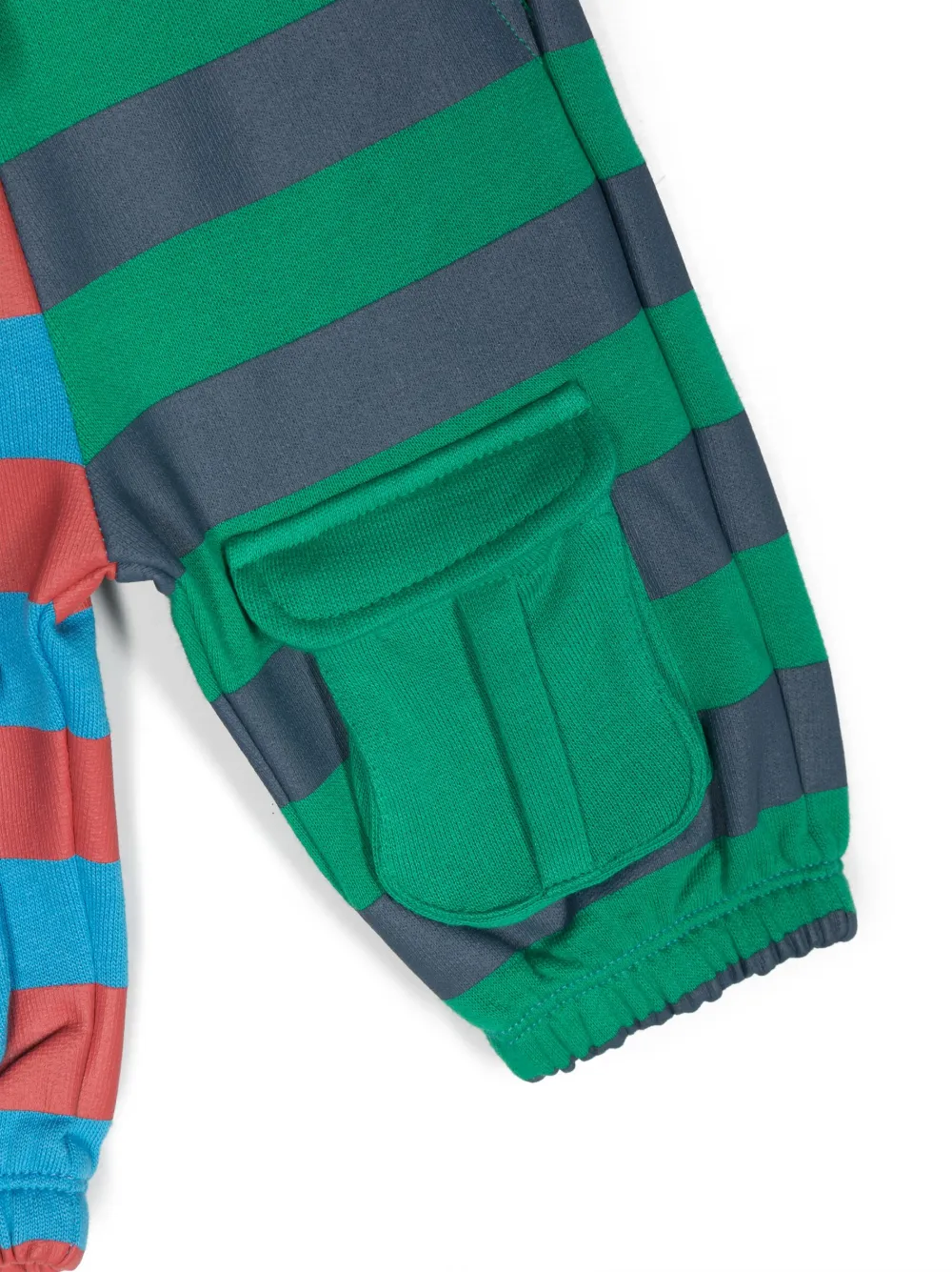 Полосатые спортивные брюки с кулиской Stella McCartney Kids, зеленый — фото 3