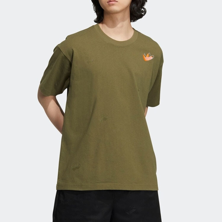 Футболка унисекс оливковая Adidas Originals, оливково-зеленый — фото 4