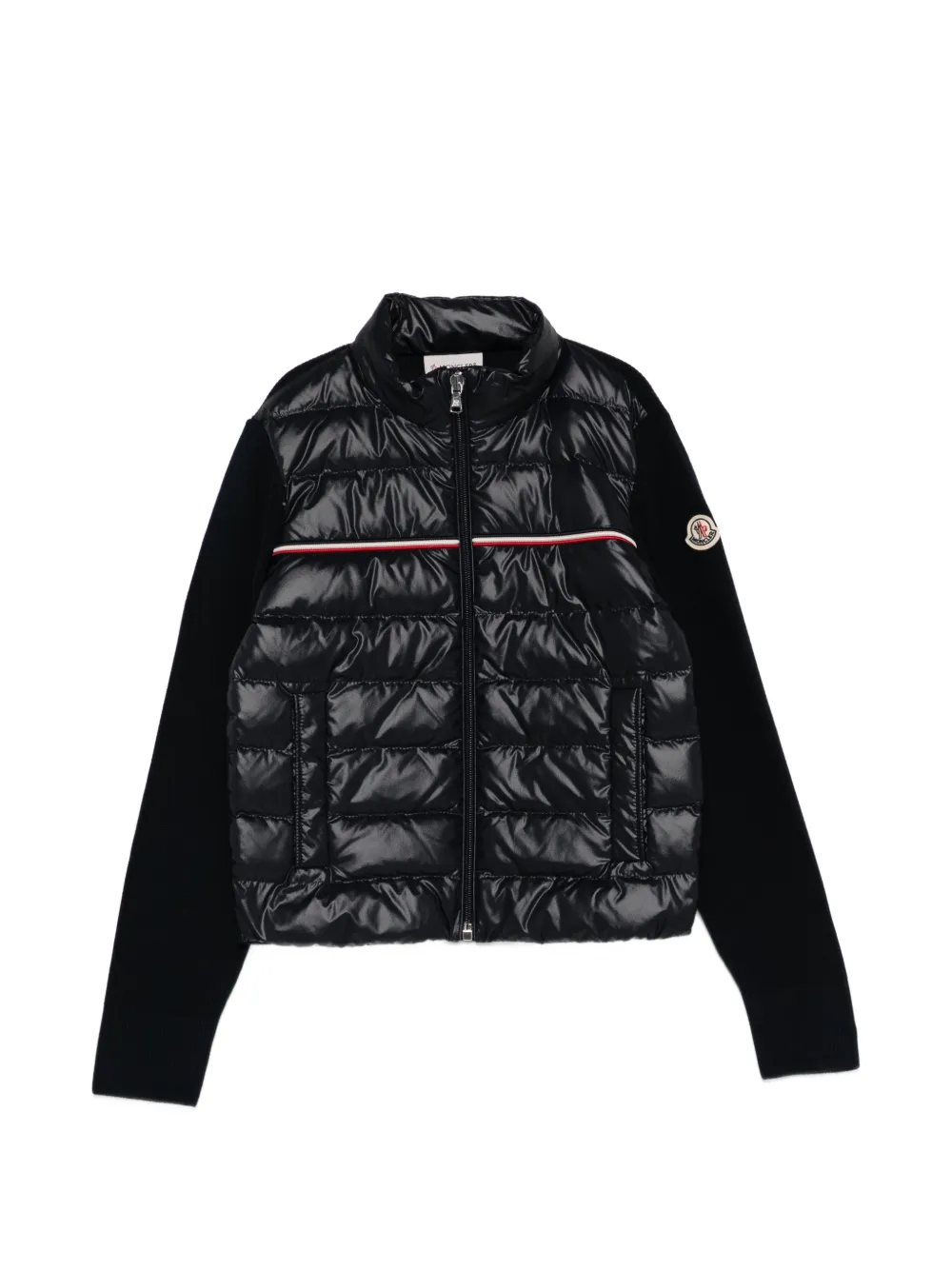 

Стеганый кардиган в полоску Moncler Enfant, синий