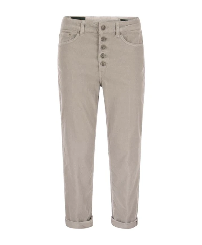 

Разноцветные полосатые бархатные брюки с декоративными пуговицами Dondup, бежевый