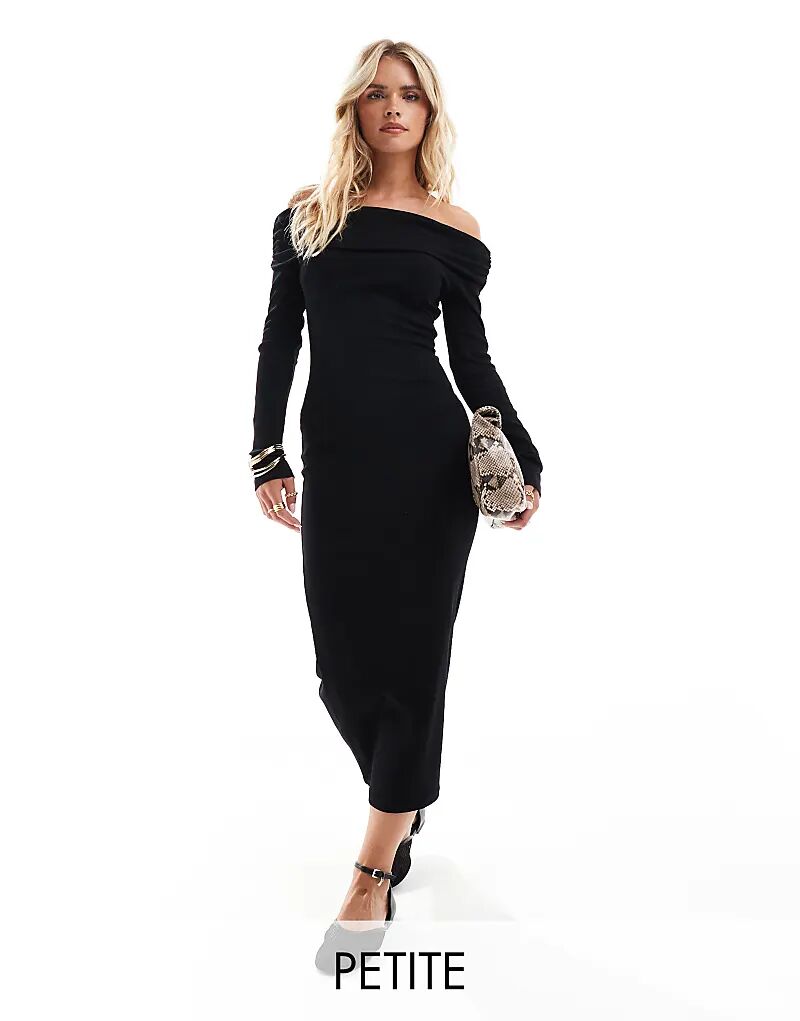 

Длинное платье-макси с длинными рукавами в черном цвете Miss Selfridge