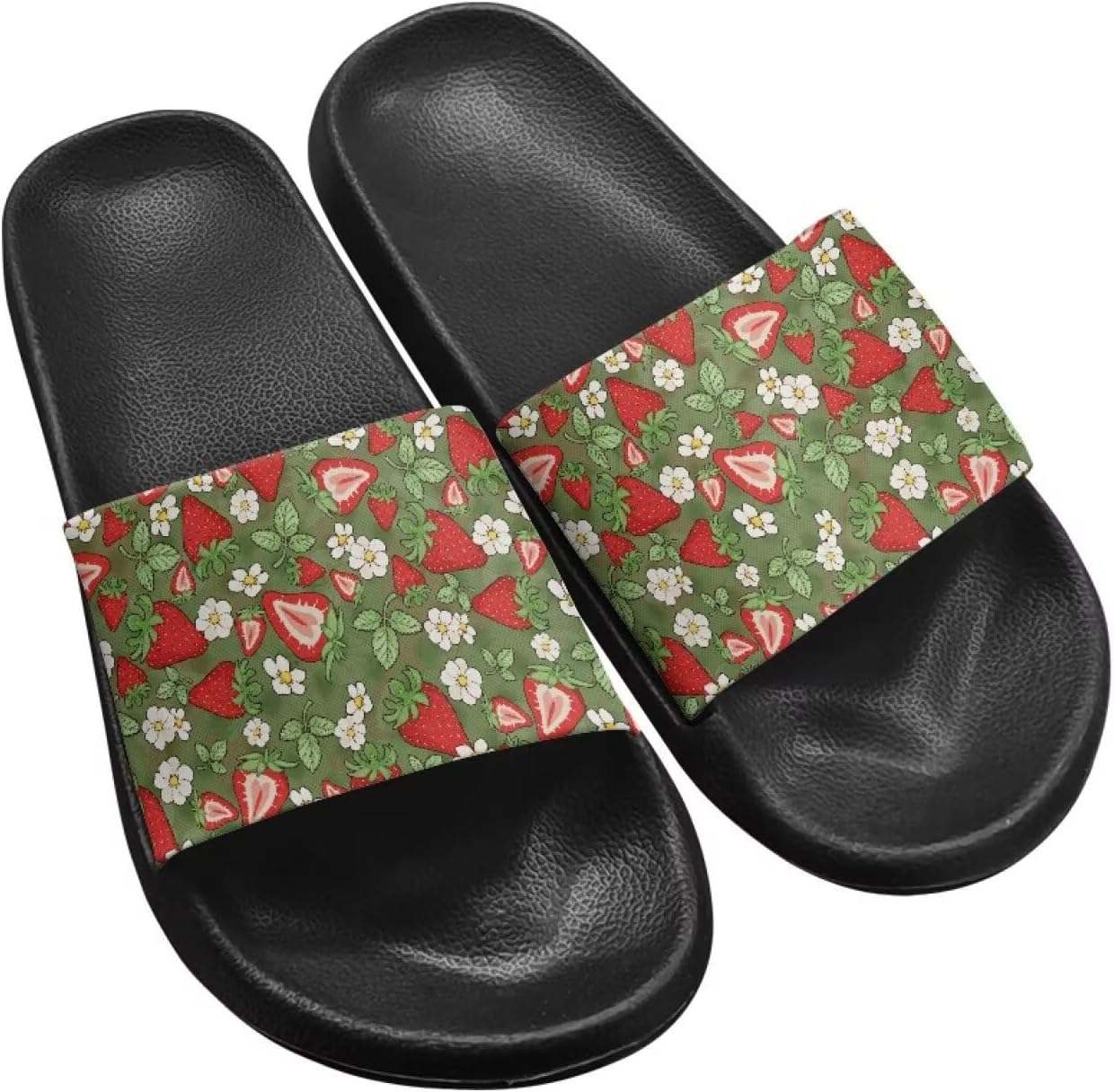 

Шлепанцы Hechitok унисекс, мягкие шлепанцы EVA с толстой подошвой, открытый носок, Strawberry Leaf