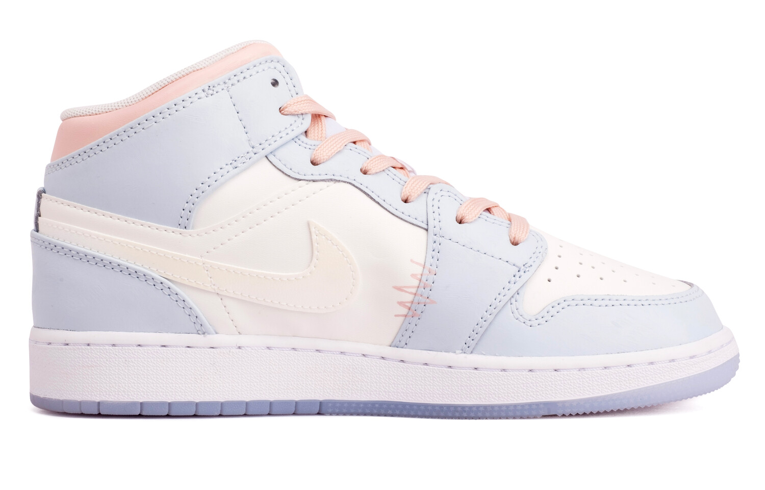 

Баскетбольные кроссовки Air 1 Vintage женские высокие розовый/синий Jordan