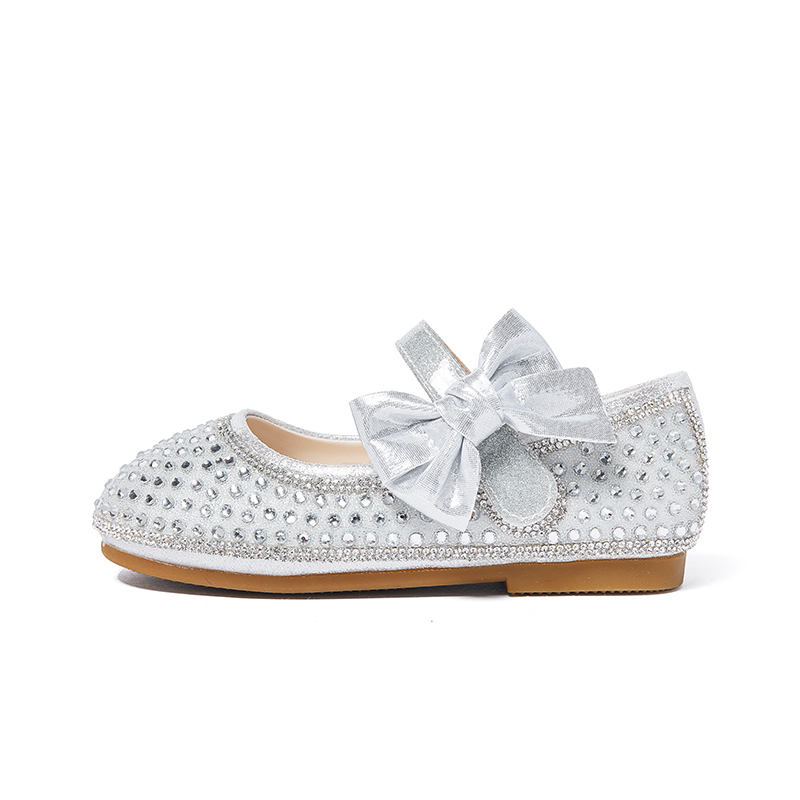 

Детские кожаные туфли с низкой подошвой, устойчивые к истиранию, для детей от 3 до 7 лет Snoffy, серебряный