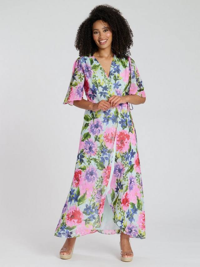 

Флоральное платье-макси с запахом South Beach, Multi