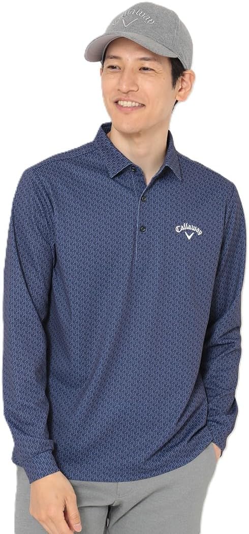 

Мужская поло-рубашка Callaway C25233107 с длинным рукавом, влагоотводящая, быстросохнущая, с защитой от УФ-излучения, с рисунком по всей поверхности, с логотипом, для игры в гольф, темно-синий