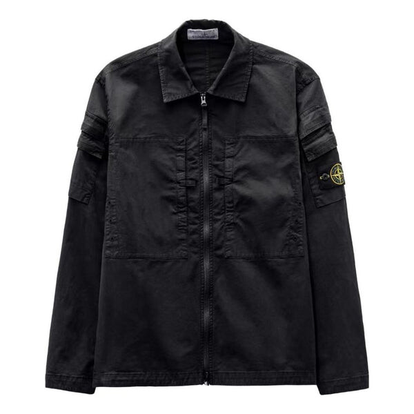 

Куртка stretch overshirt 'black' Stone Island, черный