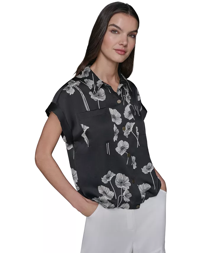 

Женская блуза с принтом и эластичным подолом KARL LAGERFELD PARIS, мультиколор