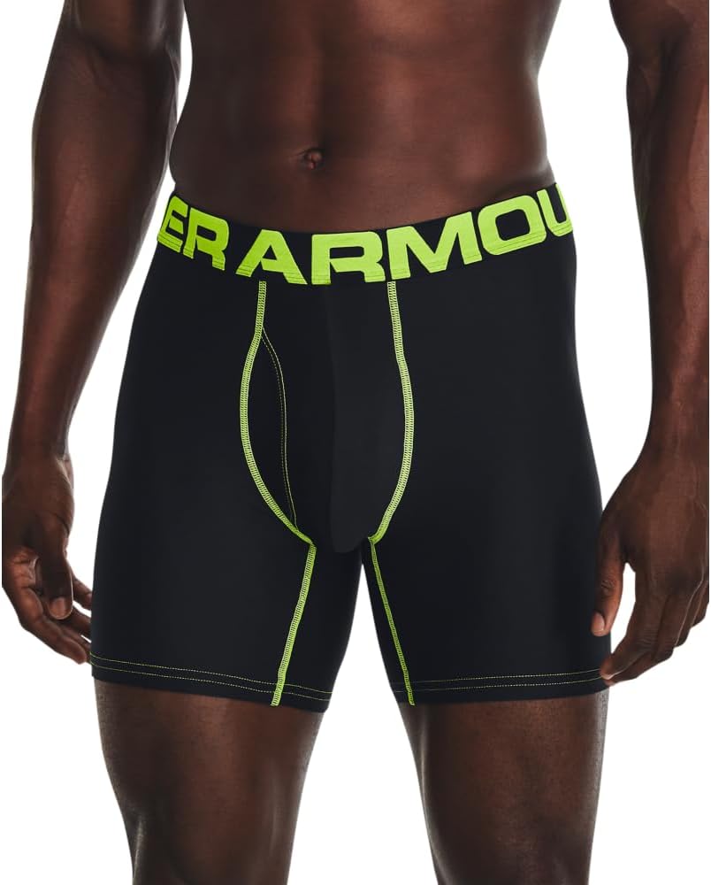 

Under Armour мужские боксеры Multi-Pack Standard Tech, длина по внутреннему шву 6", комфорт на весь день и ультрамягкие, (007) Black/Black