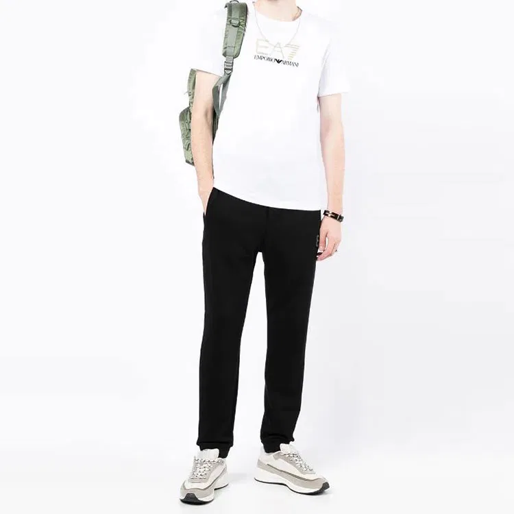 Футболка EA7 мужская белая с круглым вырезом, прямой крой EMPORIO ARMANI, White — фото 3