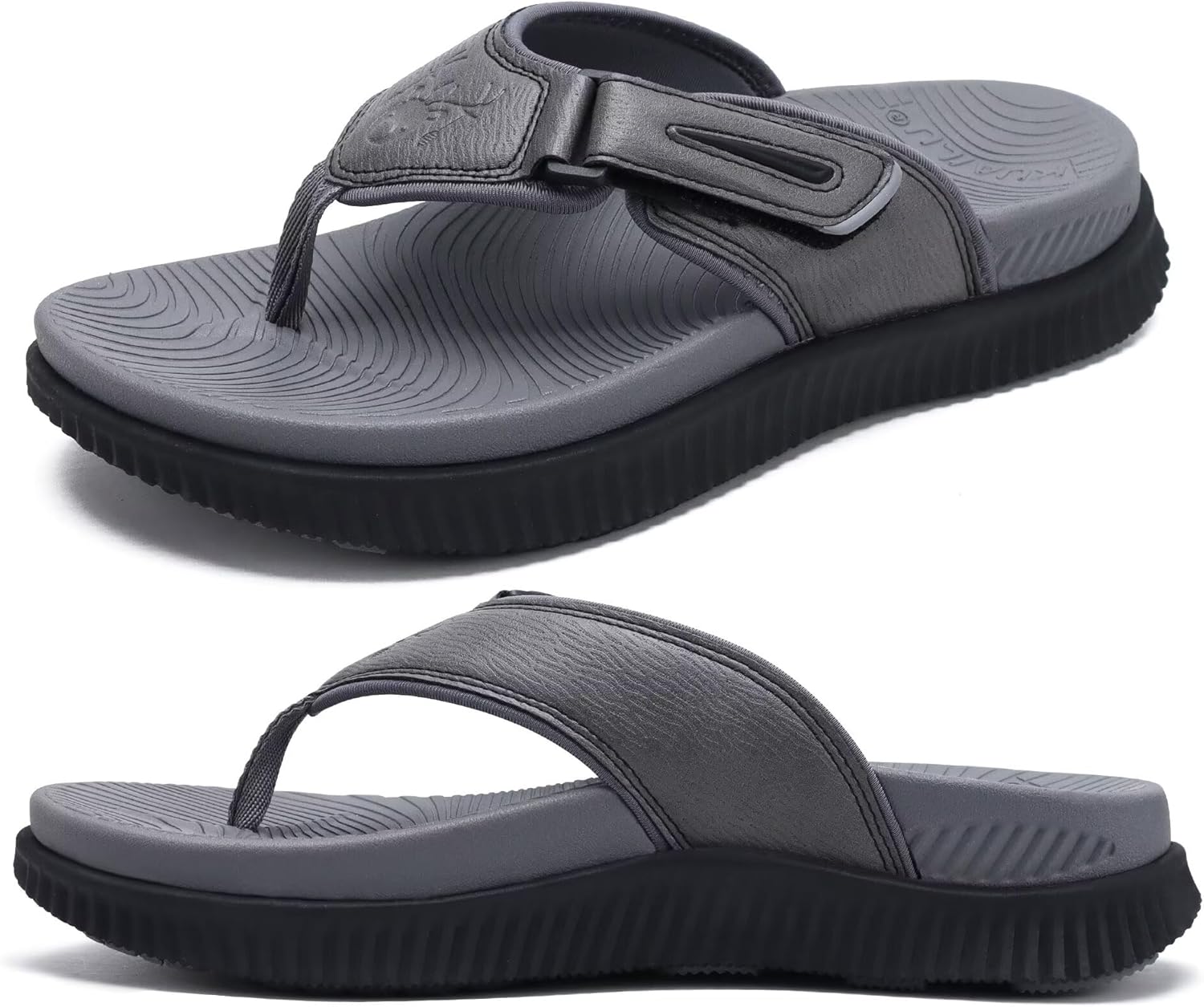 

Мужские ортопедические шлепанцы KuaiLu для мужчин, сандалии для восстановления и ходьбы, регулируемые, с толстой спортивной амортизацией, легкие и водоотталкивающие, мягкие и комфортные с поддержкой свода стопы, серый