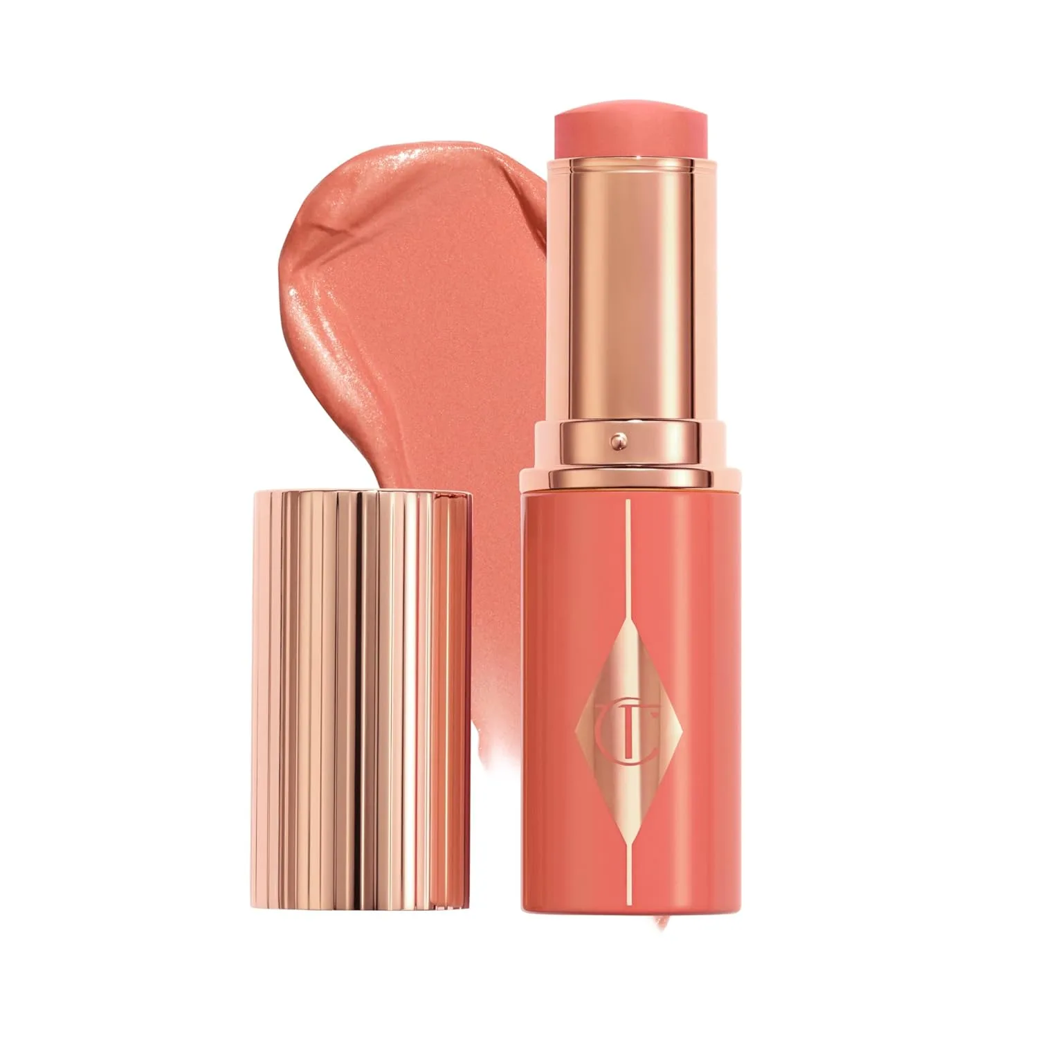 Румяна-стик Charlotte Tilbury Unreal Healthy Glow - кремовая текстура с возможностью наслаивания и ухаживающими компонентами - легко наносятся, растушевываются и придают коже сияние., Peachy Glow - poppy peach