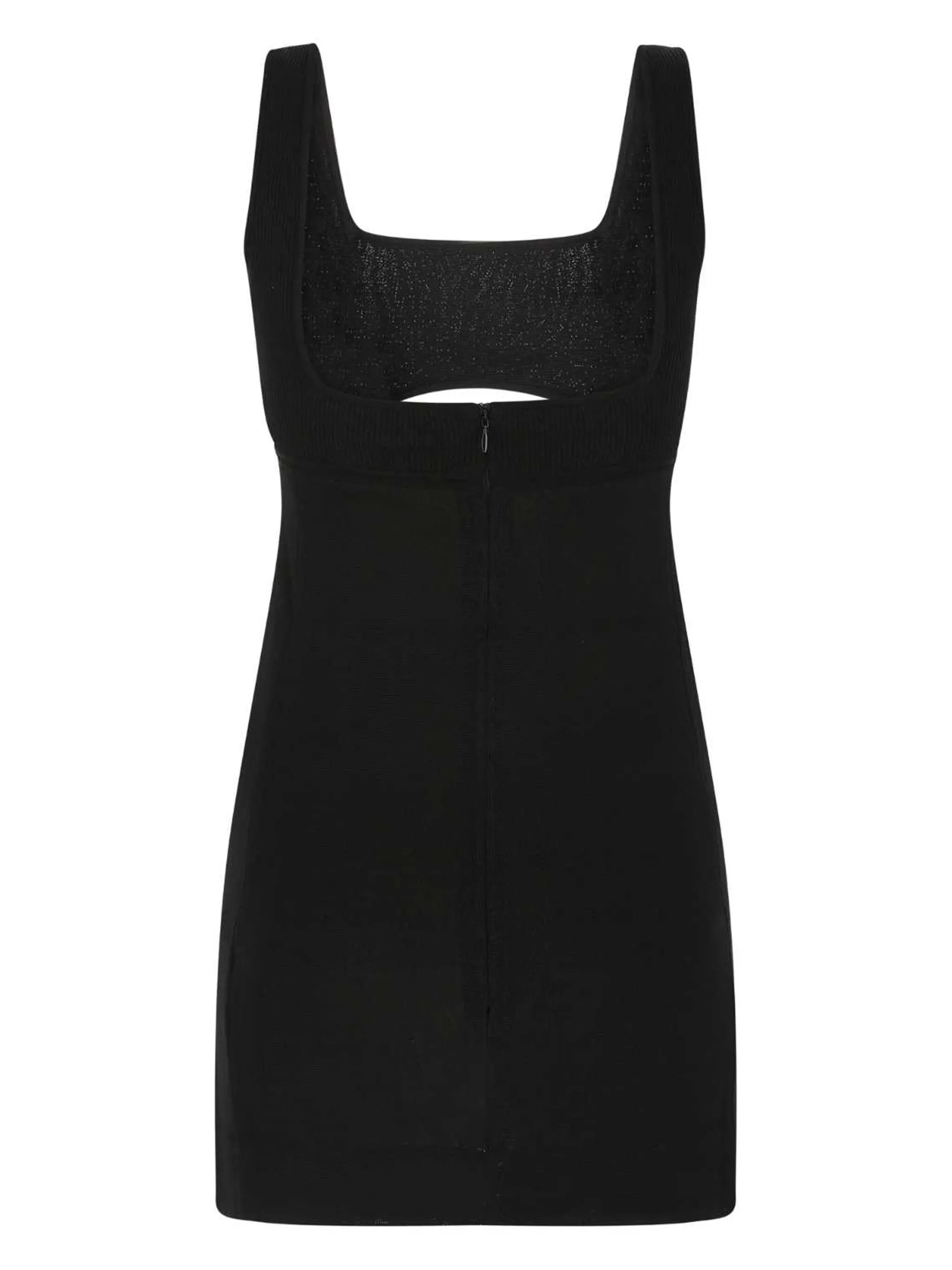 Платье мини без рукавов с вырезом Saint Laurent, черный — фото 2