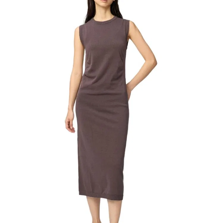 Платье без рукавов U Collection SS26 Women's UNIQLO, Dark Purple — фото 3