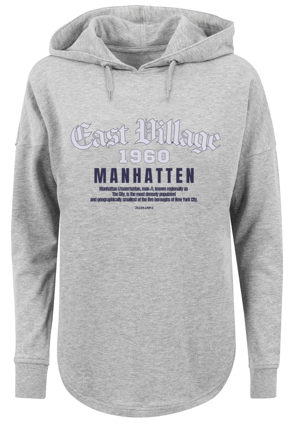 

Толстовка с капюшоном EAST VILLAGE MANHATTEN OVERSIZE F4NT4STIC, серый