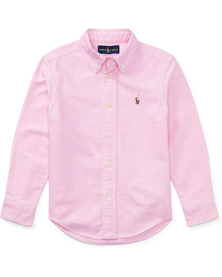 

Рубашка Polo Ralph Lauren Kids Cotton Oxford Sport Shirt, цвет New Rose