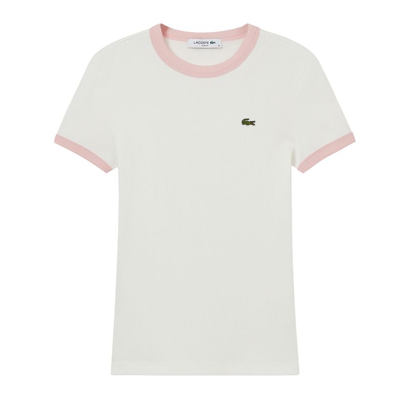 

Футболка Lacoste Regular Women's, белый/розовый