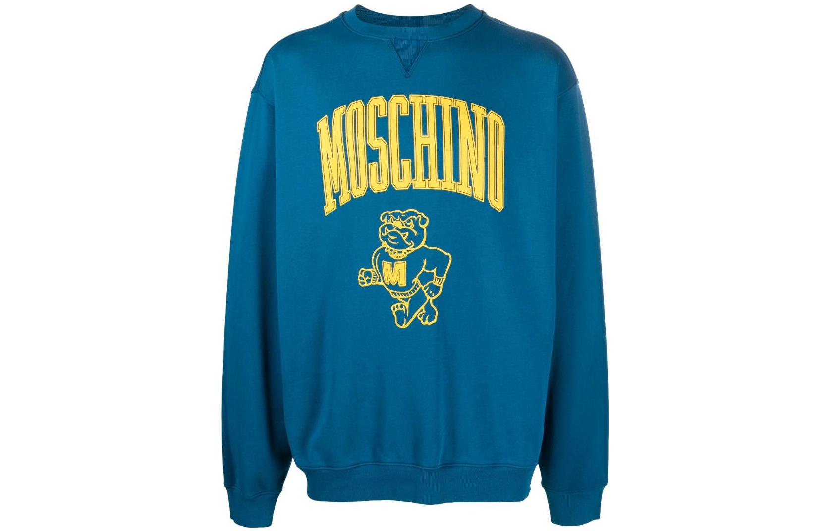 

MOSCHINO Мужская синяя толстовка, Синий, MOSCHINO Мужская синяя толстовка