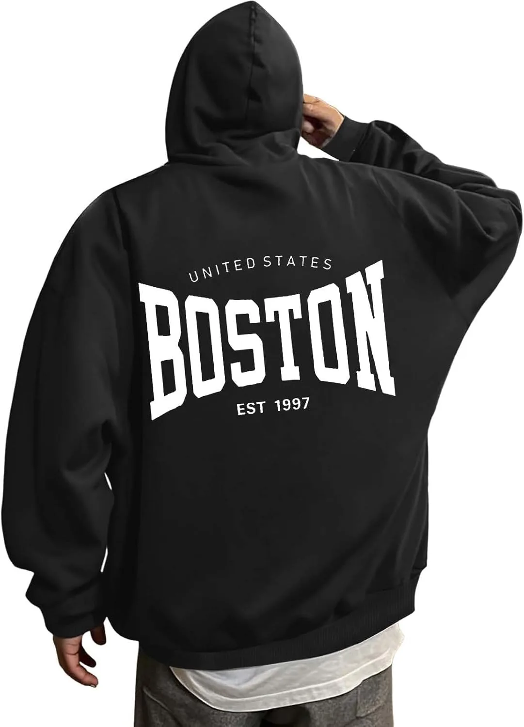 

Толстовка с капюшоном Boston Pullover, принт с буквами, с карманом HBDHEJL