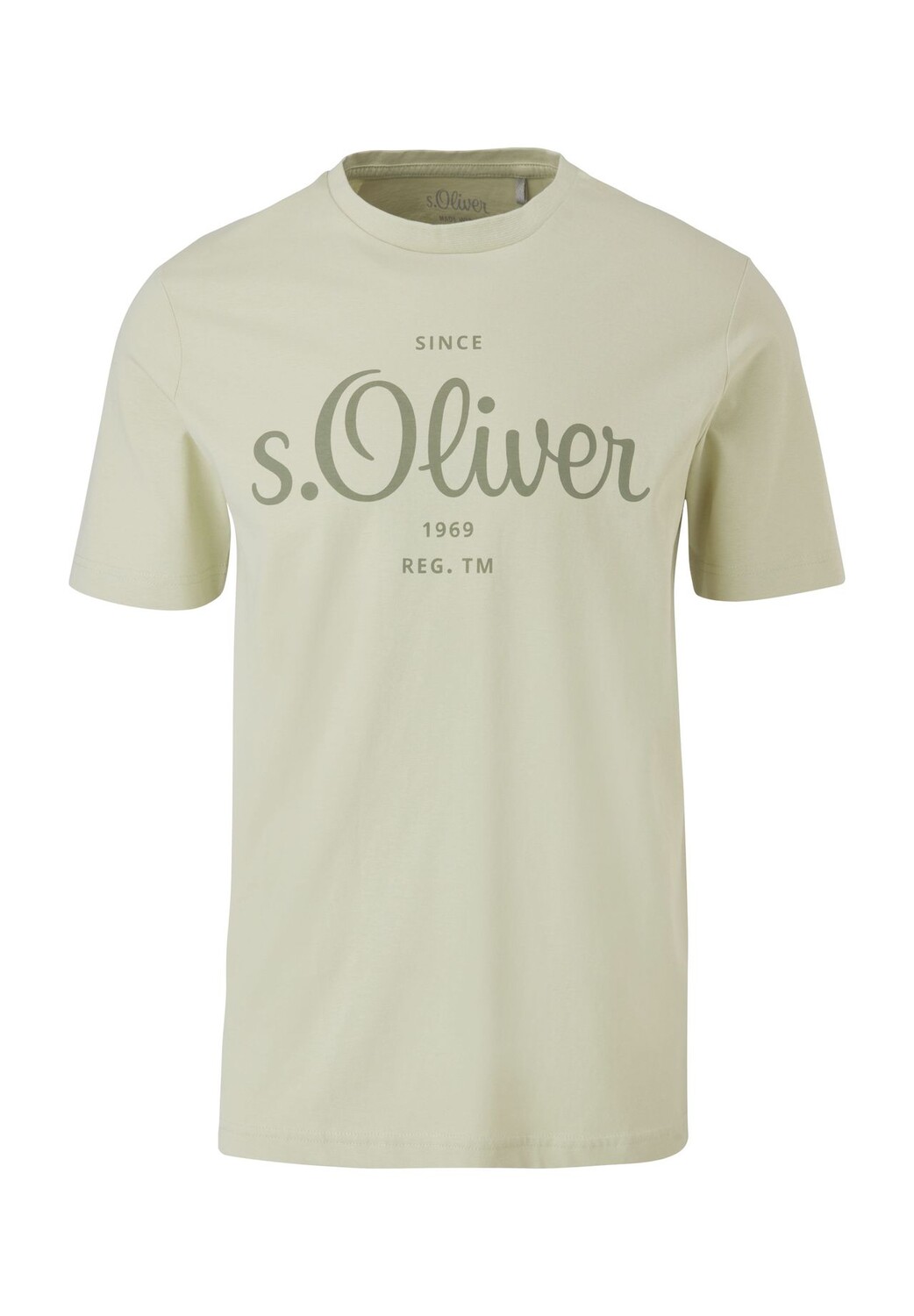 

Футболка с круглым вырезом, логотип, для мужчин s.Oliver, цвет Light Green