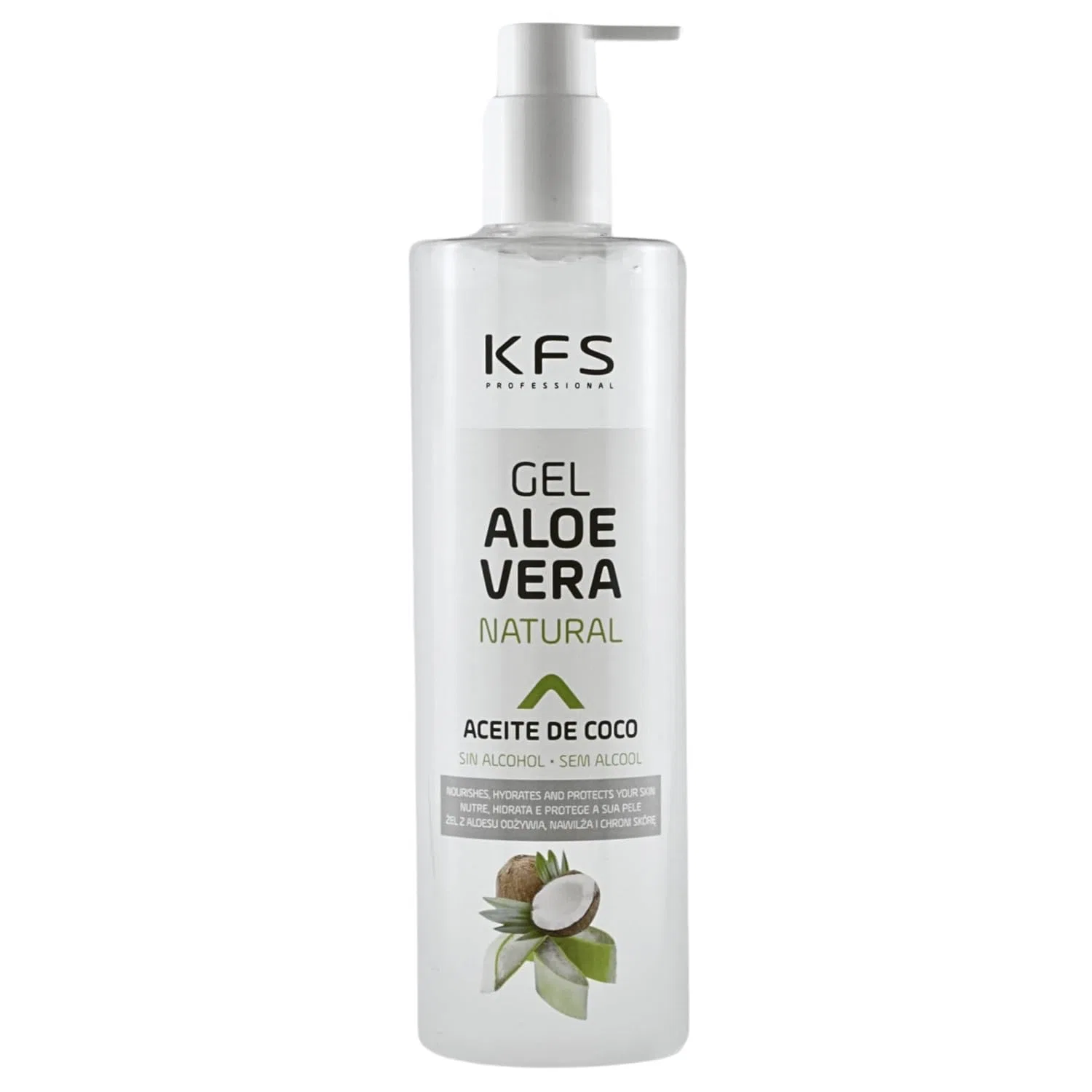 Натуральный гель алоэ вера KFS PROFESSIONAL с кокосовым маслом, 500 мл Kfs Professional